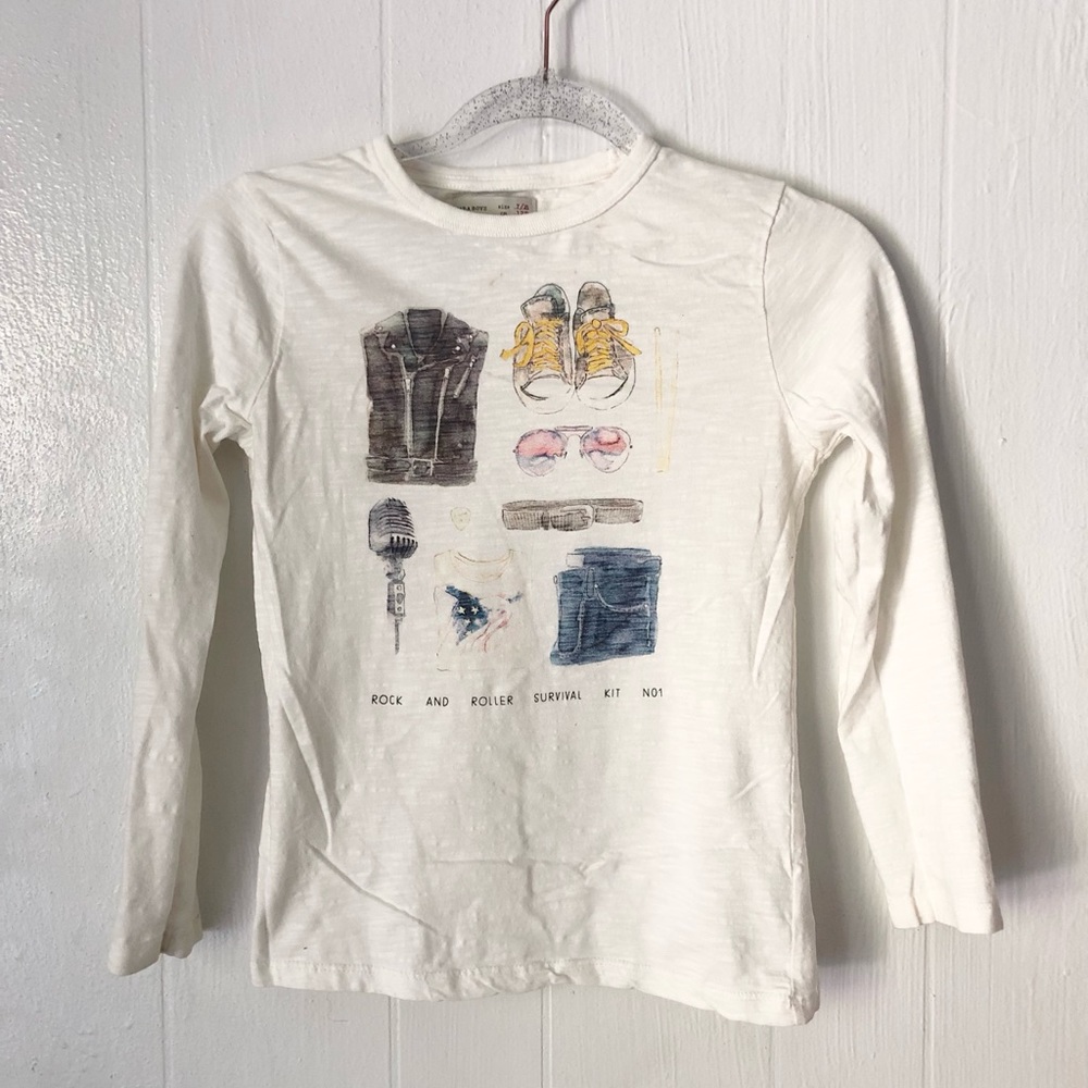 Zara Boys Long Sleeve Graphic Shirt